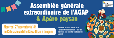 AG extraordinaire et Apéro paysan - le 27 Novembre