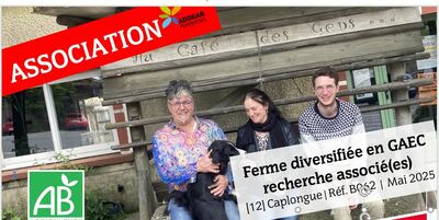 ASSOCIATION | Ferme diversifiée en Gaec recherche associé-es