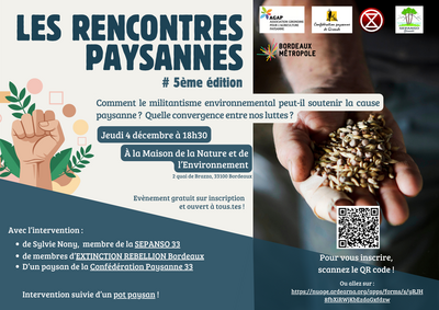 Rencontre paysanne #5 Le 4 décembre à Bordeaux