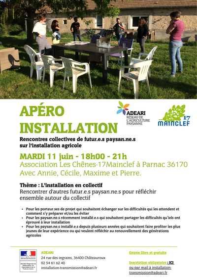 Apéro-Installation mardi 11 juin