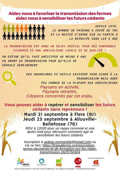Devenez un relais sur votre territoire pour aider à repérer et sensibiliser les futurs cédants !