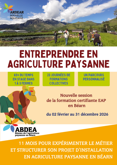 La session 2026 de la Formation Entreprendre en Agriculture Paysanne est en préparation !