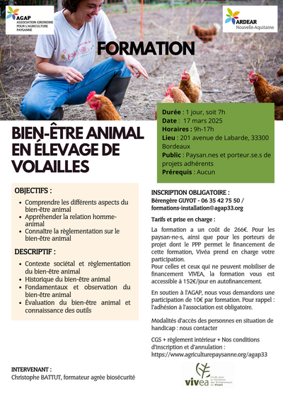 Formations Bien-être animal et biosécurité animal 